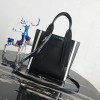 프라다 1BG234 우붸르튀르 스몰 가죽 토트 백 블랙
