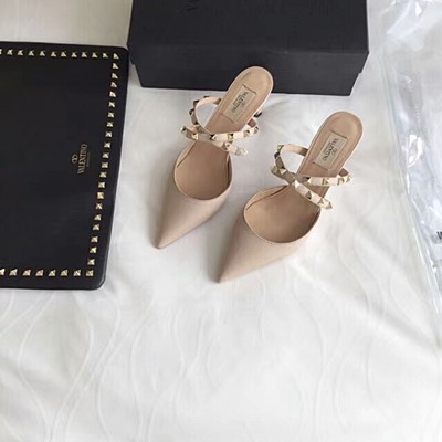 발렌티노 락스터드 여성 샌들  7CM/아이보리