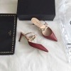 발렌티노 락스터드 여성 샌들  7CM/버건디