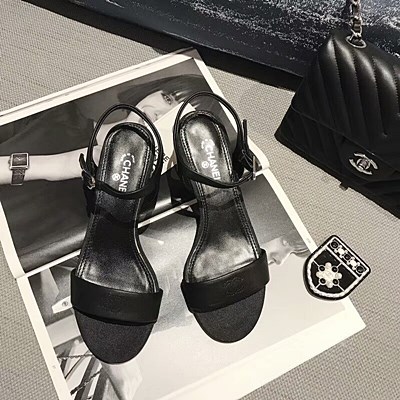 샤넬 여성 샌들  4cm/블랙