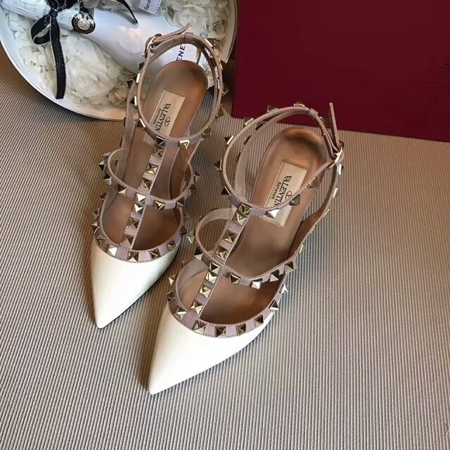 발렌티노 락스터드 여성 슈즈  10cm/화이트