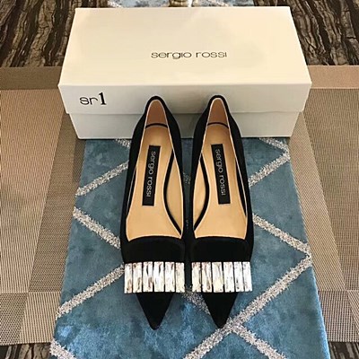 세르지오 로시 여성 힐  4.5cm/블랙
