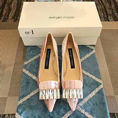 세르지오 로시 여성 힐  4.5cm/베이비핑크