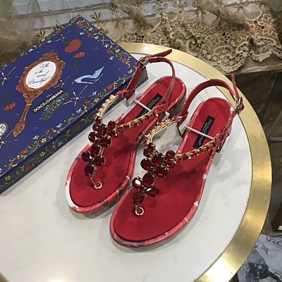 돌체앤가바나 여성 샌들  3.5cm/레드