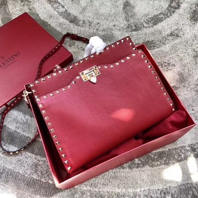 발렌티노 캔디 락스터드 가죽 숄더 백 0650L red