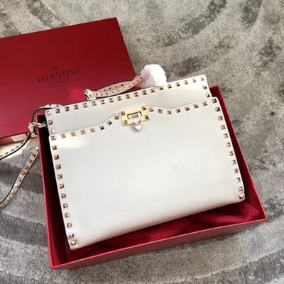 발렌티노 캔디 락스터드 가죽 숄더 백 0650L white
