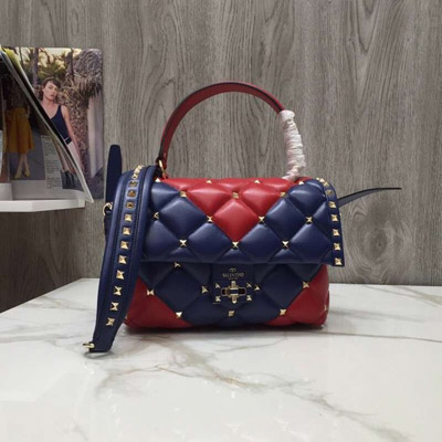 발렌티노 캔디 락스터드 가죽 숄더 백 6019 blue&red