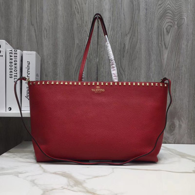발렌티노 락스터드 가죽 쇼퍼 93316 red