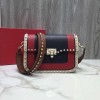 발렌티노 락스터드 가죽 메신져 0936B Black&red&white