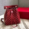 발렌티노 락스터드 가죽 bucket 백 0059L red