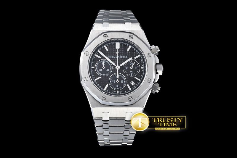 오데마피게 Royal Oak Chronograph Ref. 26320 SS/SS Black VK Qtz -AP0357B