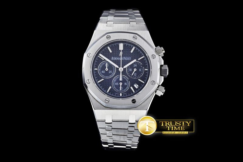 오데마피게 Royal Oak Chronograph Ref.26320 SS/SS Blue VK Qtz -AP0357C