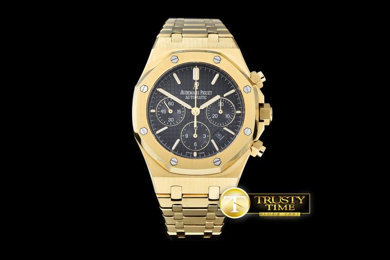 오데마피게 Royal Oak Chronograph Ref 26320 YG/YG Black A7750 -AP0358B