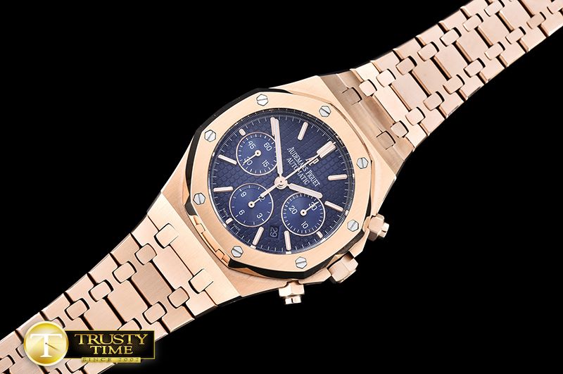 오데마피게 Royal Oak Chronograph 26320ST RG/RG Blue JHF A7750 -AP0387C