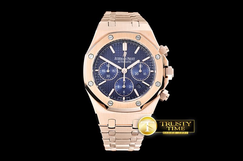 오데마피게 Royal Oak Chronograph 26320ST RG/RG Blue JHF A7750 -AP0387C