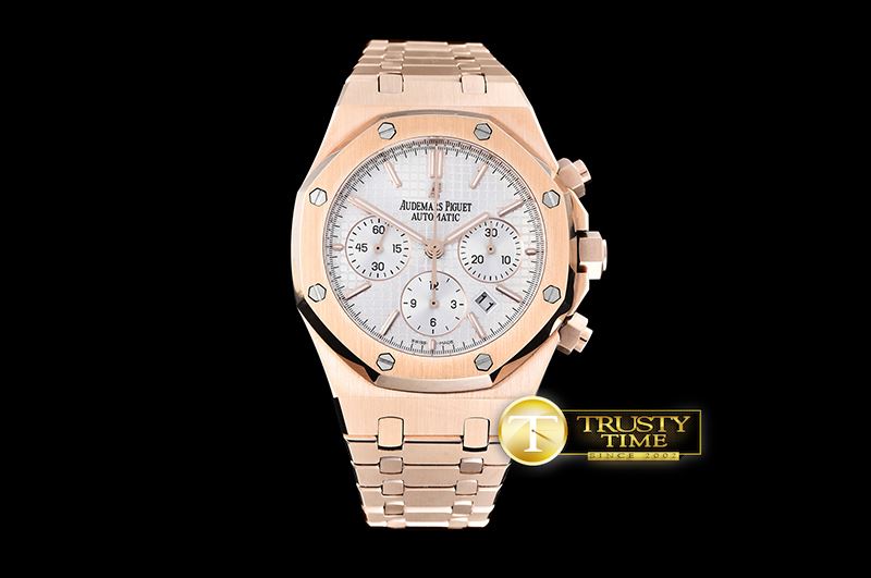 오데마피게 Royal Oak Chronograph 26320ST RG/RG White JHF A7750 -AP0387D