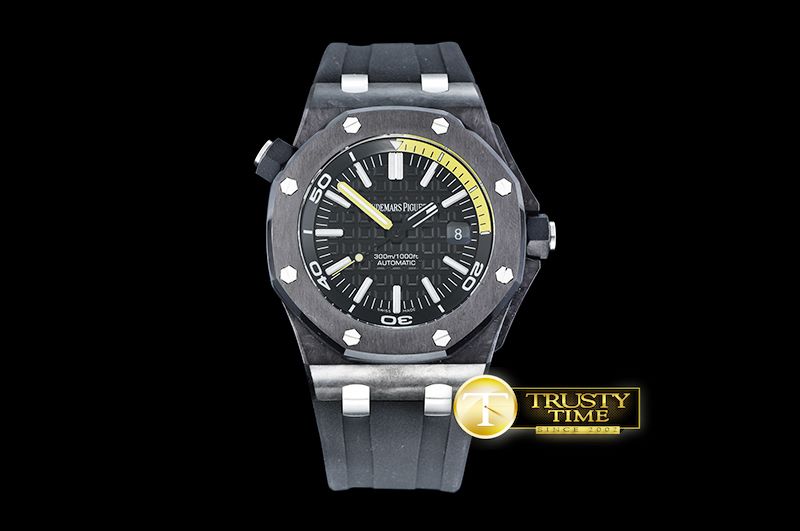 오데마피게 Royal Oak Diver Forged Carbon CF/RU Blk/Yllw V6F A23J -AP0401