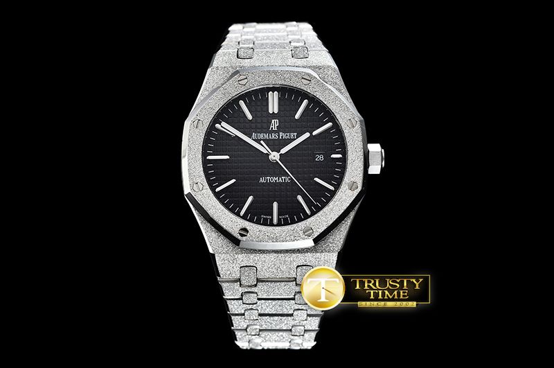 오데마피게 Royal Oak 15400 Frosted SS/SS Black Asia 21J Mod 3120 -AP0507
