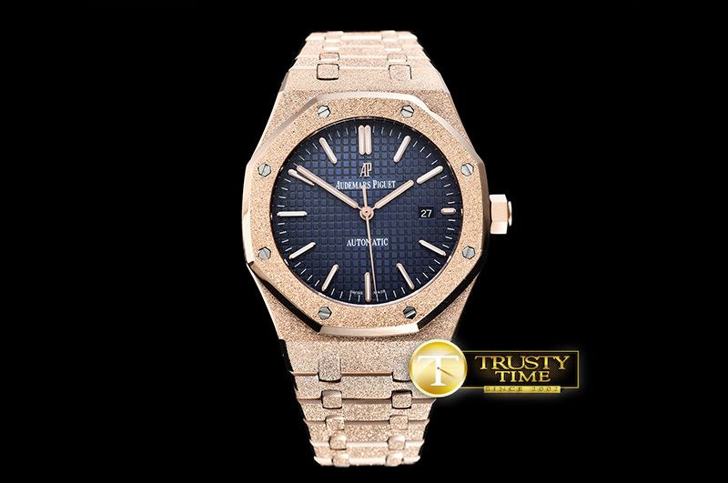 오데마피게 Royal Oak 15400 Frosted RG/RG Blue Asia 21J Mod 3120 -AP0508C