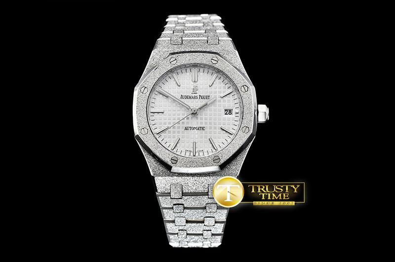 오데마피게 AP Royal Oak 37mm Frosted SS/SS White JHF MY9015 -AP0511A