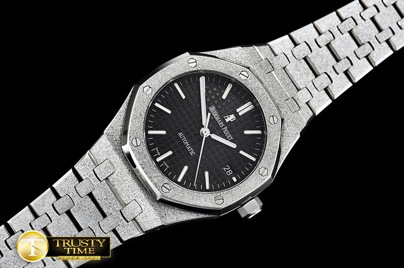 오데마피게 AP Royal Oak 37mm Frosted SS/SS Black JHF MY9015 -AP0511D