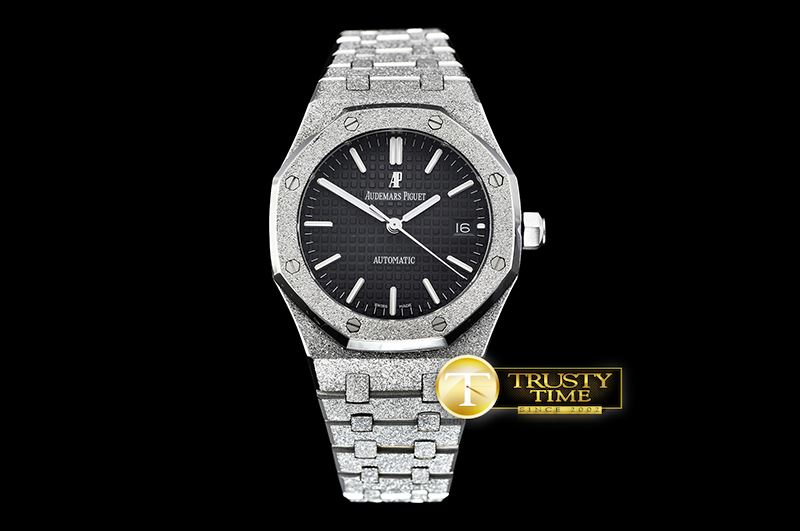 오데마피게 AP Royal Oak 37mm Frosted SS/SS Black JHF MY9015 -AP0511D