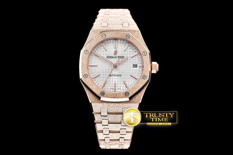 오데마피게 AP Royal Oak 37mm Frosted RG/RG White JHF MY9015 -AP0513D
