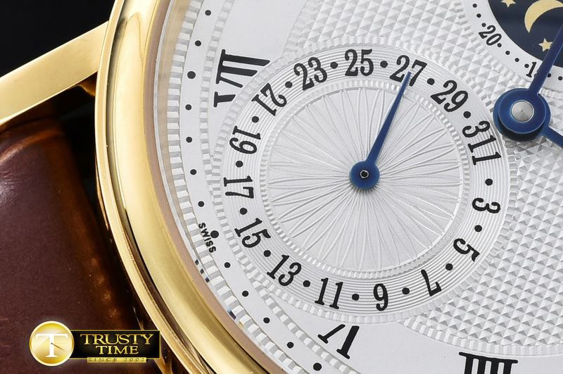 브레게 Classique SS Moonphase YG/LE White Miyota 9015 -BRE063A