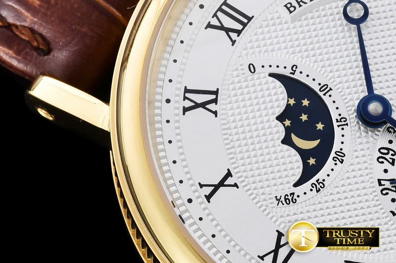 브레게 Classique SS Moonphase YG/LE White Miyota 9015 -BRE063A