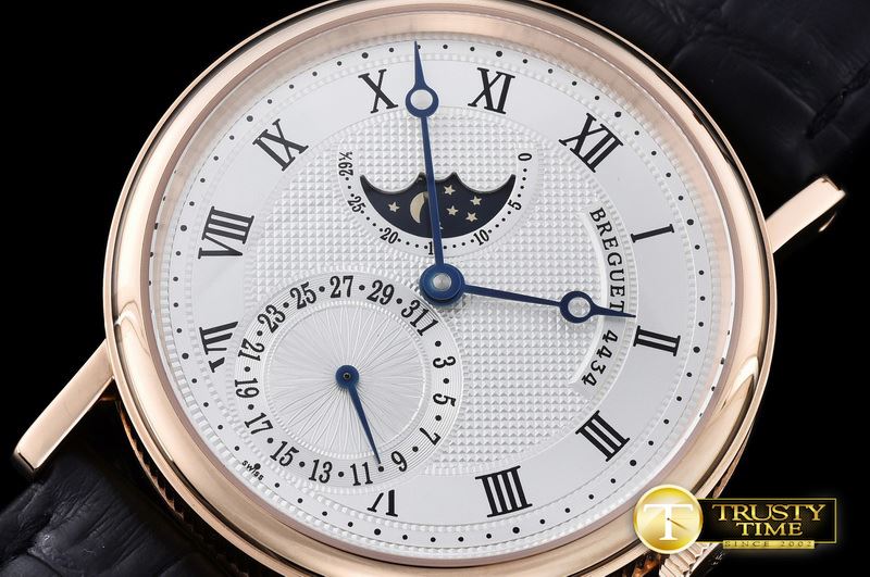 브레게 Classique SS Moonphase RG/LE White Miyota 9015 -BRE063B