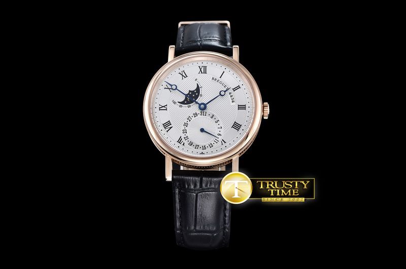 브레게 Classique SS Moonphase RG/LE White Miyota 9015 -BRE063B