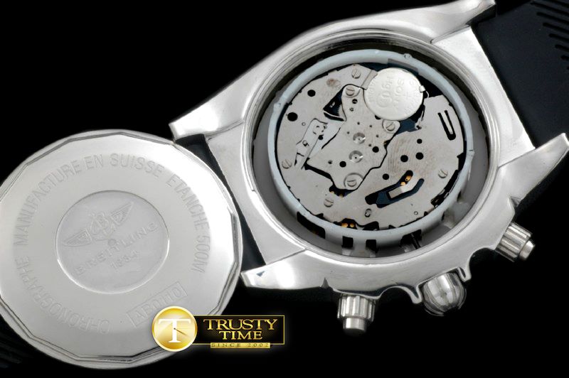 브라이틀링 Chronomat B01 SS/RU Black Roman Jap OS20 Qtz -BSW0268F