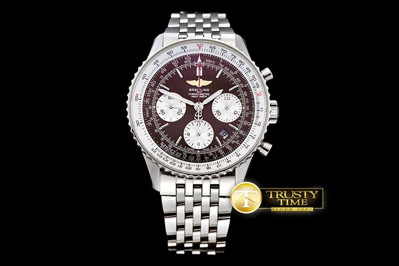 브라이틀링 Navitimer SS/SS Brown Asia 7750 Mod -BSW0321A