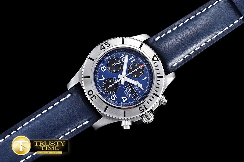 브라이틀링 SuperOcean SteelFish Chrono SS/LE Blue/Blk A7750 -BSW0329A