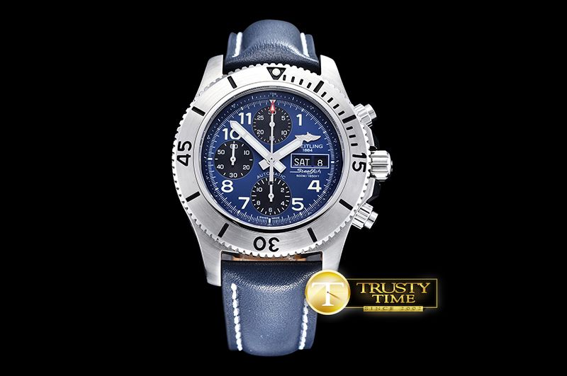 브라이틀링 SuperOcean SteelFish Chrono SS/LE Blue/Blk A7750 -BSW0329A