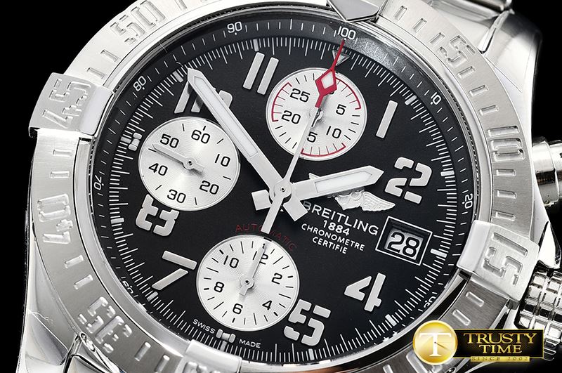 브라이틀링 Avenger II Chronograph 43mm SS/SS Dark Grey GF A7750 -BSW0350A