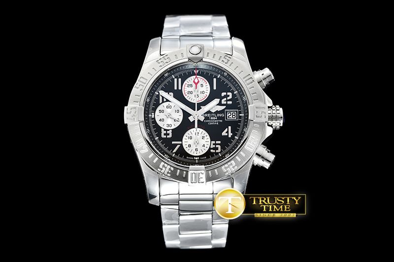 브라이틀링 Avenger II Chronograph 43mm SS/SS Dark Grey GF A7750 -BSW0350A