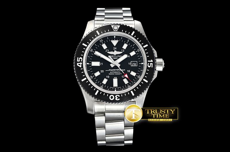브라이틀링 SuperOcean 44 Stainless SS/SS Black/Stk GF Asia 2824 -BSW0360B