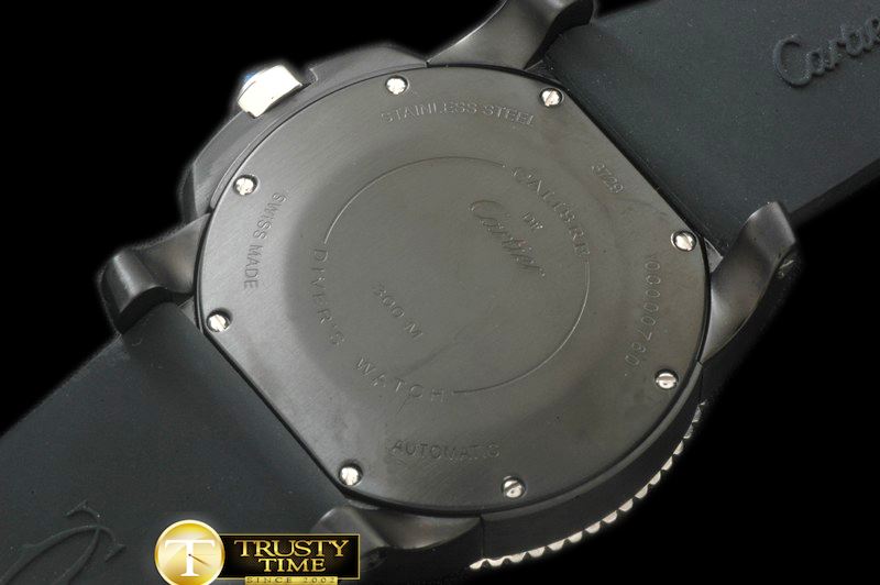 까르띠에 Calibre de Cartier Diver PVD/RU Black A2813 -CAR0329B