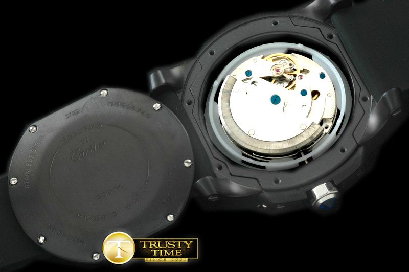 까르띠에 Calibre de Cartier Diver PVD/RU Black A2813 -CAR0329B