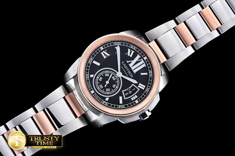 까르띠에 Cartier De Calibre RG/SS Black JF Miyota 8205 -CAR0364B