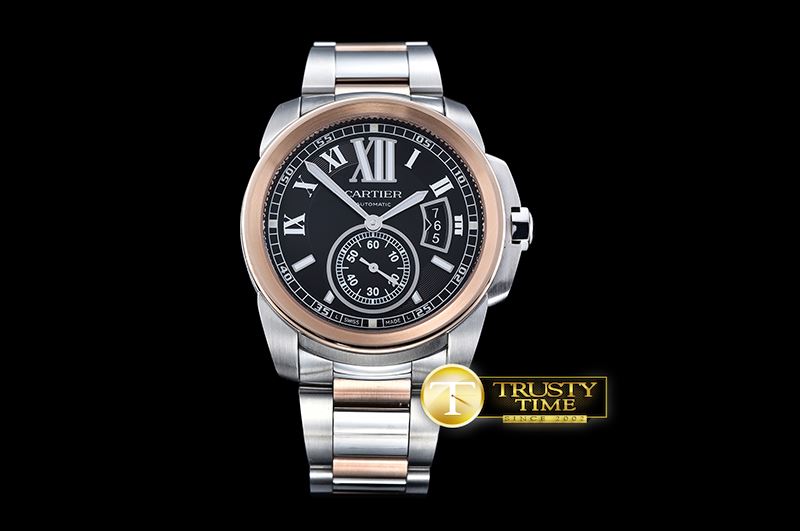 까르띠에 Cartier De Calibre RG/SS Black JF Miyota 8205 -CAR0364B