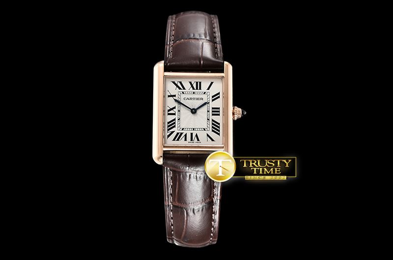 까르띠에 Cartier Tank Solo Ladies RG/LE White XF Swiss Quartz -CAR0407B