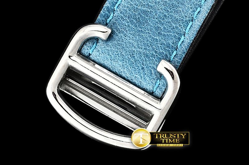 까르띠에 Santos D Cartier 2018 Ladies SS/LE (Blue)Wht Swiss Qtz -CAR0430G