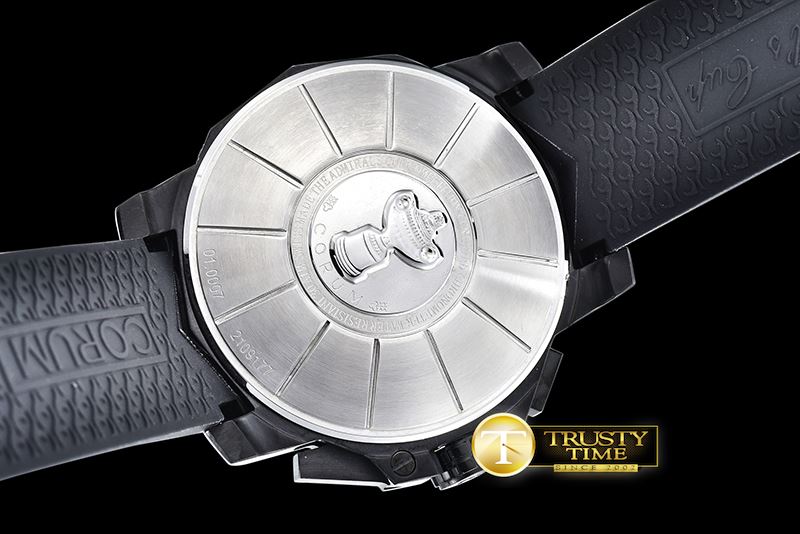 코럼 Admirals Cup Chronograph Left Hand PVD/RU Grey Qtz -COR040L