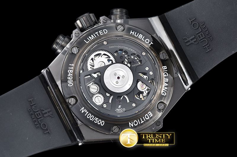 위블로 Big Bang Unico Sapphire 45mm PL/RU Skele SF Blk A7750 -HUB0396B