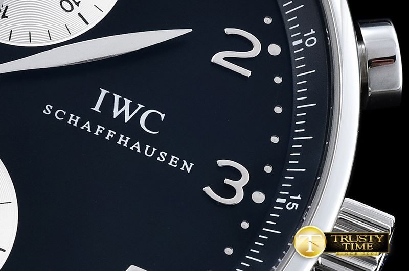 IWC Portuguese Chrono SS/LE Blk/Wht ZF A79350 Mod -IWC0347