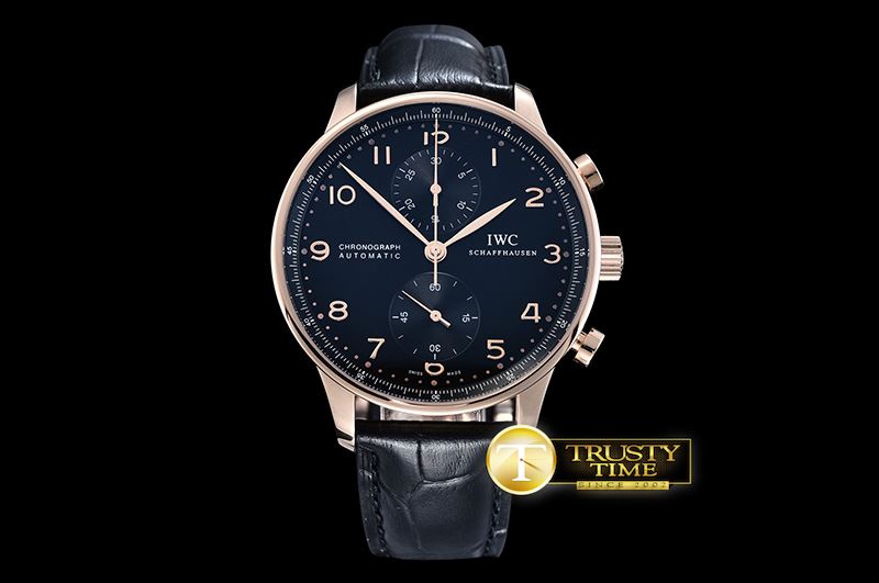IWC Portuguese Chrono RG/LE Black RG Num ZF V2 A79350 Mod -IWC0355