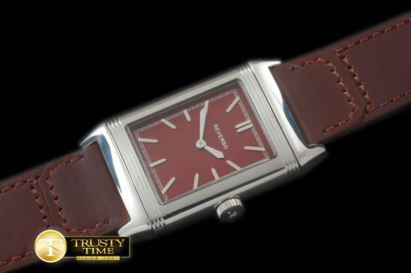 예거 르쿨트르 Reverso Classique SS/LE Brown Stk Jap Qtz -JL079D