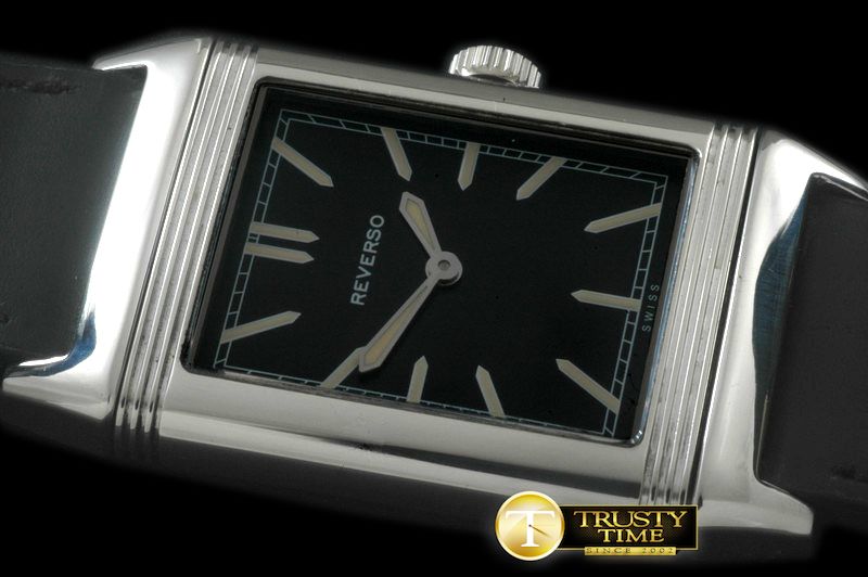 예거 르쿨트르 Reverso Classique SS/LE Black Stk Jap Qtz -JL079F